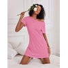 image:imageEkouaer 2 Pack Nightgowns for Women Sleepshirt Short Sleeve Night Shirts Soft Sleep Dress Classic NightDress SXXLLight Yellowrose Red