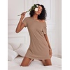 image:imageEkouaer 2 Pack Nightgowns for Women Sleepshirt Short Sleeve Night Shirts Soft Sleep Dress Classic NightDress SXXLMandalacamel