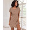 image:imageEkouaer 2 Pack Nightgowns for Women Sleepshirt Short Sleeve Night Shirts Soft Sleep Dress Classic NightDress SXXLMandalacamel