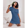 image:imageEkouaer 2 Pack Nightgowns for Women Sleepshirt Short Sleeve Night Shirts Soft Sleep Dress Classic NightDress SXXLMauveblue