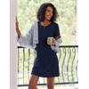 image:imageEkouaer 2 Pack Nightgowns for Women Sleepshirt Short Sleeve Night Shirts Soft Sleep Dress Classic NightDress SXXLNavy Bluedark Purple