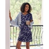 image:imageEkouaer 2 Pack Nightgowns for Women Sleepshirt Short Sleeve Night Shirts Soft Sleep Dress Classic NightDress SXXLNavy White Stripeblack White Stripe