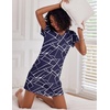 image:imageEkouaer 2 Pack Nightgowns for Women Sleepshirt Short Sleeve Night Shirts Soft Sleep Dress Classic NightDress SXXLNavy White Stripeblack White Stripe