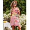 image:imageEkouaer 2 Pack Nightgowns for Women Sleepshirt Short Sleeve Night Shirts Soft Sleep Dress Classic NightDress SXXLPink Flowerblue Flower