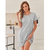 image:imageEkouaer 2 Pack Nightgowns for Women Sleepshirt Short Sleeve Night Shirts Soft Sleep Dress Classic NightDress SXXLPink Tie Dyegrey Stripe