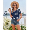 image:imageEkouaer 2 Pack Nightgowns for Women Sleepshirt Short Sleeve Night Shirts Soft Sleep Dress Classic NightDress SXXLPurple Flowernavy Blue Flower
