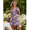image:imageEkouaer 2 Pack Nightgowns for Women Sleepshirt Short Sleeve Night Shirts Soft Sleep Dress Classic NightDress SXXLPurple Flowernavy Blue Flower