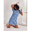 image:imageEkouaer 2 Pack Nightgowns for Women Sleepshirt Short Sleeve Night Shirts Soft Sleep Dress Classic NightDress SXXLPurple Teddy Bear