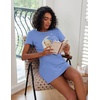 image:imageEkouaer 2 Pack Nightgowns for Women Sleepshirt Short Sleeve Night Shirts Soft Sleep Dress Classic NightDress SXXLPurple Teddy Bear