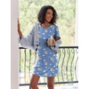 image:imageEkouaer 2 Pack Nightgowns for Women Sleepshirt Short Sleeve Night Shirts Soft Sleep Dress Classic NightDress SXXLPurple Teddy Bear
