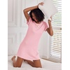 image:imageEkouaer 2 Pack Nightgowns for Women Sleepshirt Short Sleeve Night Shirts Soft Sleep Dress Classic NightDress SXXLSheeppink