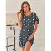 image:imageEkouaer 2 Pack Nightgowns for Women Sleepshirt Short Sleeve Night Shirts Soft Sleep Dress Classic NightDress SXXLStar Grayconstellation