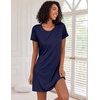 image:imageEkouaer 2 Pack Nightgowns for Women Sleepshirt Short Sleeve Night Shirts Soft Sleep Dress Classic NightDress SXXLTropical Leafnavy Blue