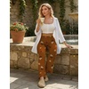 image:imageEkouaer Pajama Pants Women 2026 Soft Casual Lounge Pajama Bottoms Comfy Stretch Sleep Pants Wide Leg Pj Bottoms with PocketsBrown Teddy