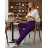 image:imageEkouaer Pajama Pants Women 2026 Soft Casual Lounge Pajama Bottoms Comfy Stretch Sleep Pants Wide Leg Pj Bottoms with PocketsDark Purple