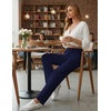 image:imageEkouaer Pajama Pants Women 2026 Soft Casual Lounge Pajama Bottoms Comfy Stretch Sleep Pants Wide Leg Pj Bottoms with PocketsNavy Blue