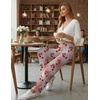image:imageEkouaer Pajama Pants Women 2026 Soft Casual Lounge Pajama Bottoms Comfy Stretch Sleep Pants Wide Leg Pj Bottoms with PocketsRed Cherry