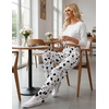 image:imageEkouaer Pajama Pants Women 2026 Soft Casual Lounge Pajama Bottoms Comfy Stretch Sleep Pants Wide Leg Pj Bottoms with PocketsWhite Cow