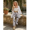 image:imageEkouaer Pajama Pants Women 2026 Soft Casual Lounge Pajama Bottoms Comfy Stretch Sleep Pants Wide Leg Pj Bottoms with PocketsWhite Cow