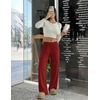 image:imageEkouaer Pajama Pants Women 2026 Soft Casual Lounge Pajama Bottoms Comfy Stretch Sleep Pants Wide Leg Pj Bottoms with PocketsWine Red