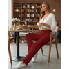 image:imageEkouaer Pajama Pants Women 2026 Soft Casual Lounge Pajama Bottoms Comfy Stretch Sleep Pants Wide Leg Pj Bottoms with PocketsWine Red