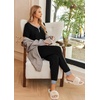 image:imageEkouaer Pajamas for Women Set 2 Piece Lounge Set Short Sleeve Pjs Joggers Long Pants Sleepwear with PocketsBlack