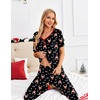 image:imageEkouaer Pajamas for Women Set 2 Piece Lounge Set Short Sleeve Pjs Joggers Long Pants Sleepwear with PocketsBlack Christmas