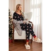 image:imageEkouaer Pajamas for Women Set 2 Piece Lounge Set Short Sleeve Pjs Joggers Long Pants Sleepwear with PocketsBlack Christmas