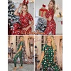 image:imageEkouaer Pajamas for Women Set 2 Piece Lounge Set Short Sleeve Pjs Joggers Long Pants Sleepwear with PocketsBlack Christmas