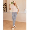image:imageEkouaer Pajamas for Women Set 2 Piece Lounge Set Short Sleeve Pjs Joggers Long Pants Sleepwear with PocketsChampagnegery Star
