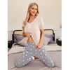 image:imageEkouaer Pajamas for Women Set 2 Piece Lounge Set Short Sleeve Pjs Joggers Long Pants Sleepwear with PocketsChampagnegery Star