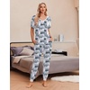 image:imageEkouaer Pajamas for Women Set 2 Piece Lounge Set Short Sleeve Pjs Joggers Long Pants Sleepwear with PocketsGery Cat