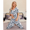 image:imageEkouaer Pajamas for Women Set 2 Piece Lounge Set Short Sleeve Pjs Joggers Long Pants Sleepwear with PocketsGery Cat