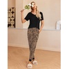image:imageEkouaer Pajamas for Women Set 2 Piece Lounge Set Short Sleeve Pjs Joggers Long Pants Sleepwear with PocketsGeryheart Plaid