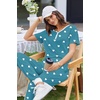image:imageEkouaer Pajamas for Women Set 2 Piece Lounge Set Short Sleeve Pjs Joggers Long Pants Sleepwear with PocketsGreen Heart