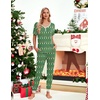 image:imageEkouaer Pajamas for Women Set 2 Piece Lounge Set Short Sleeve Pjs Joggers Long Pants Sleepwear with PocketsGreenteddy Christmas
