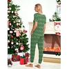 image:imageEkouaer Pajamas for Women Set 2 Piece Lounge Set Short Sleeve Pjs Joggers Long Pants Sleepwear with PocketsGreenteddy Christmas