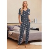 image:imageEkouaer Pajamas for Women Set 2 Piece Lounge Set Short Sleeve Pjs Joggers Long Pants Sleepwear with PocketsGrey Stars