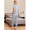 image:imageEkouaer Pajamas for Women Set 2 Piece Lounge Set Short Sleeve Pjs Joggers Long Pants Sleepwear with PocketsLight Gray Star