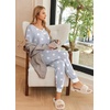 image:imageEkouaer Pajamas for Women Set 2 Piece Lounge Set Short Sleeve Pjs Joggers Long Pants Sleepwear with PocketsLight Gray Star