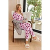 image:imageEkouaer Pajamas for Women Set 2 Piece Lounge Set Short Sleeve Pjs Joggers Long Pants Sleepwear with PocketsPink Rose