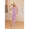 image:imageEkouaer Pajamas for Women Set 2 Piece Lounge Set Short Sleeve Pjs Joggers Long Pants Sleepwear with PocketsPink Rose