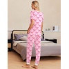 image:imageEkouaer Pajamas for Women Set 2 Piece Lounge Set Short Sleeve Pjs Joggers Long Pants Sleepwear with PocketsPinkbow