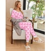 image:imageEkouaer Pajamas for Women Set 2 Piece Lounge Set Short Sleeve Pjs Joggers Long Pants Sleepwear with PocketsPinkbow