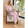 image:imageEkouaer Pajamas for Women Set 2 Piece Lounge Set Short Sleeve Pjs Joggers Long Pants Sleepwear with PocketsPinklove