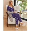 image:imageEkouaer Pajamas for Women Set 2 Piece Lounge Set Short Sleeve Pjs Joggers Long Pants Sleepwear with PocketsPurplestar