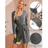 image:imageEkouaer Pajamas for Women Set 3 Piece Lounge Set Soft Pajama Sets Waffle Knit Tank Top and Shorts Cardigan with Pockets SXXLGrey
