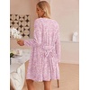 image:imageEkouaer Pajamas for Women Set 3 Piece Lounge Set Soft Pajama Sets Waffle Knit Tank Top and Shorts Cardigan with Pockets SXXLPink Tie Dye
