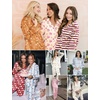 image:imageEkouaer Silk Satin Pajamas for Women Teddy Bear Pjs Set Button Down Long Sleeve Loungewear Cute Sleepwear Cherry Teddy M