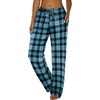 image:imageEkouaer Women Pajama Pants Comfy Pj Bottom with Pockets Stretch Plaid SleepwearBlack and Peacock Blue Plaid